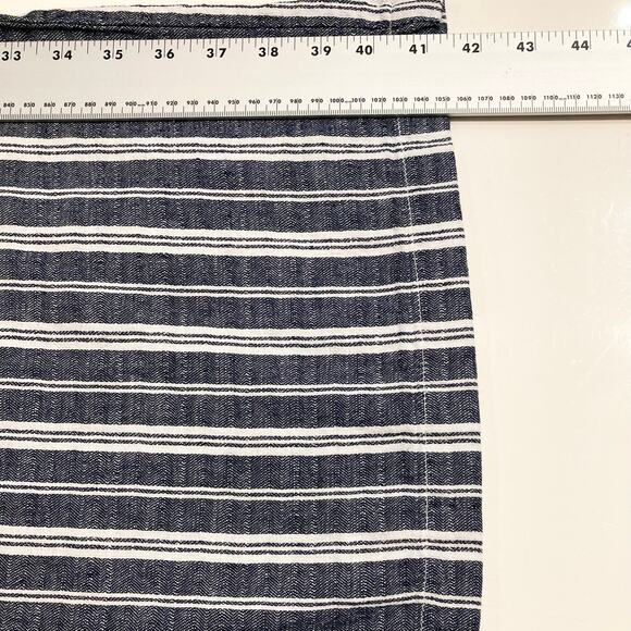 NWOT OLD NAVY Pants 3X Linen Stripe Blue White Wide Leg Pull Up High Waist - Picture 11 of 14